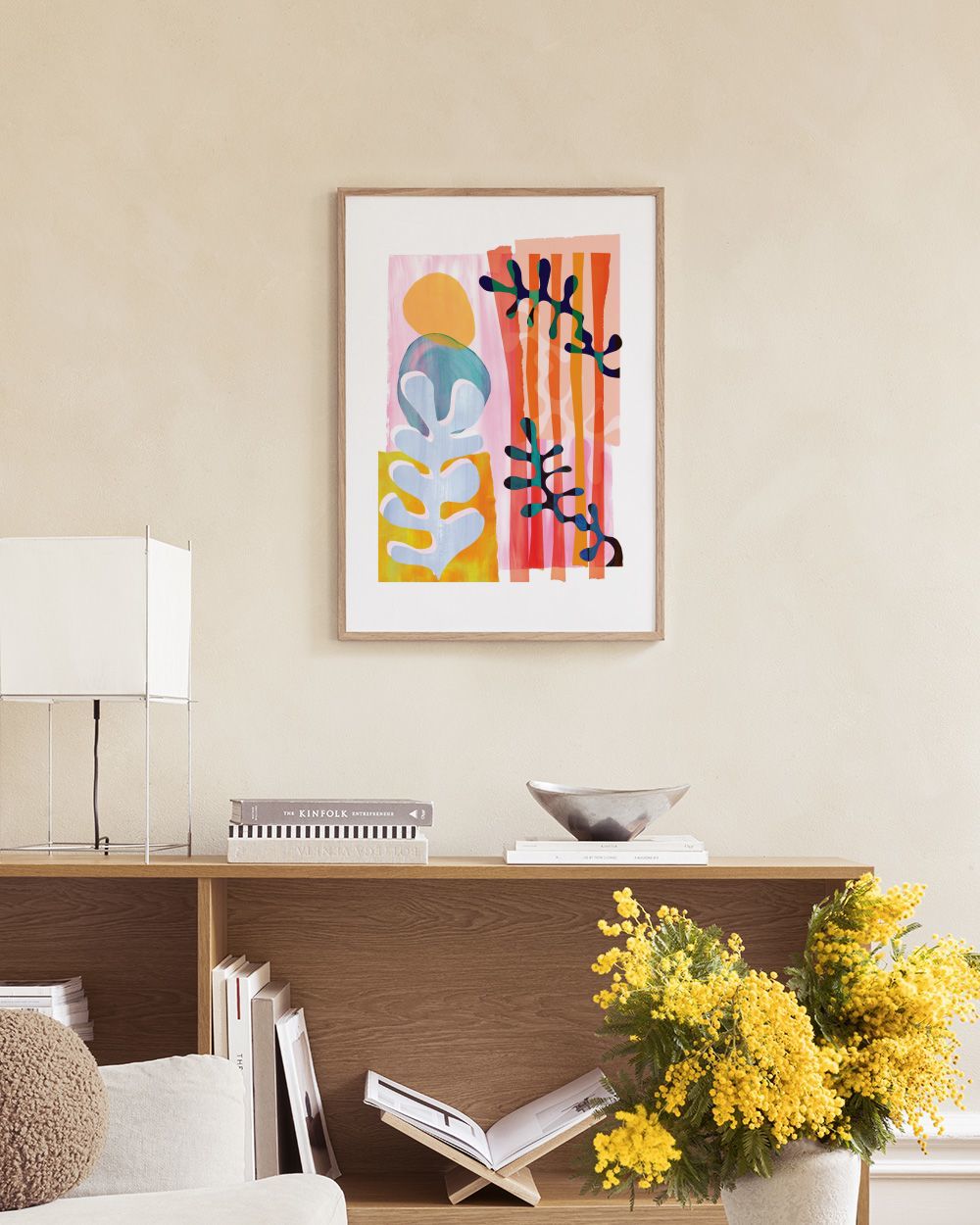 Colourful Abstract Seaweed Leaf Print