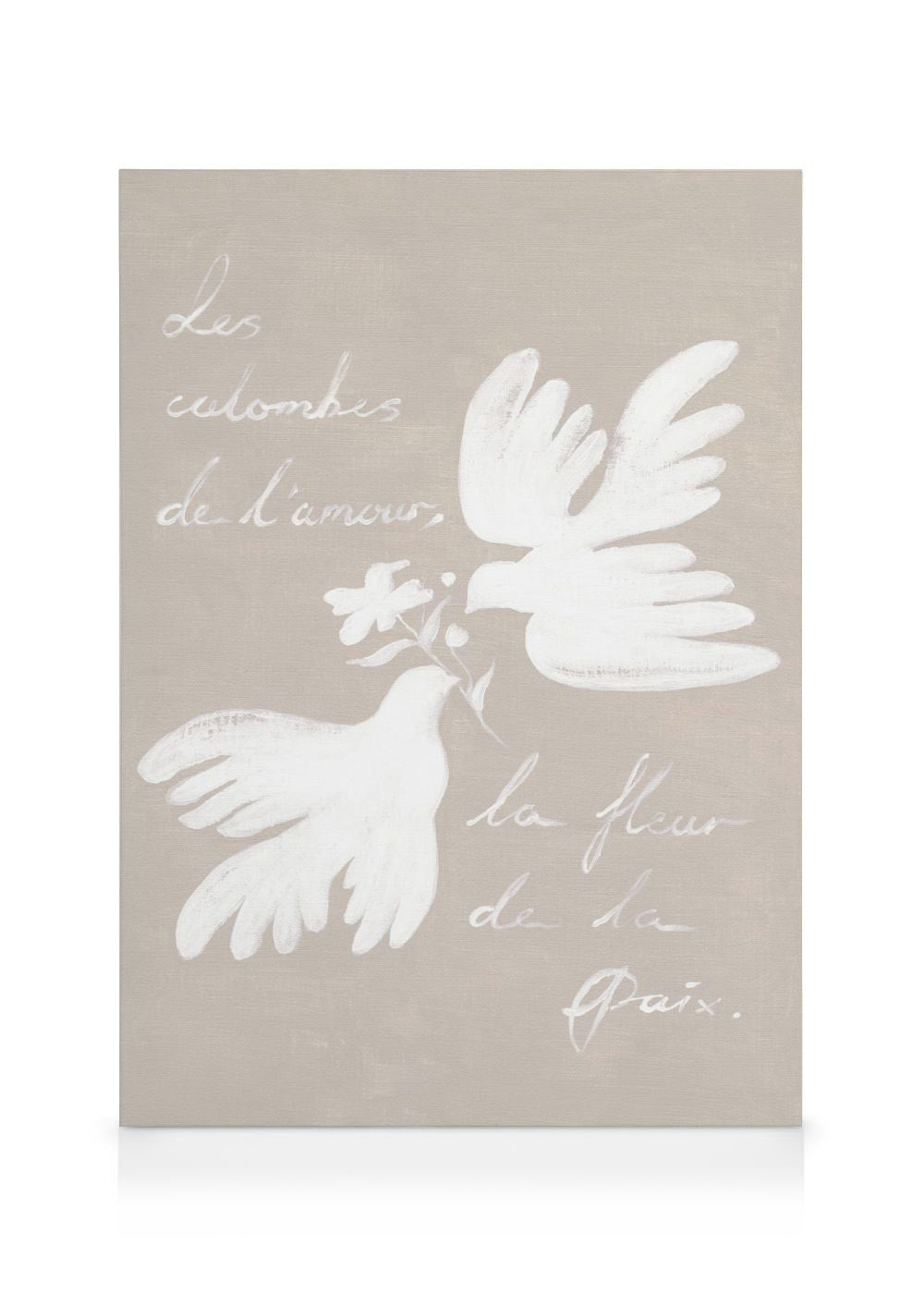 Doves of Love, Flower of Peace Canvas print