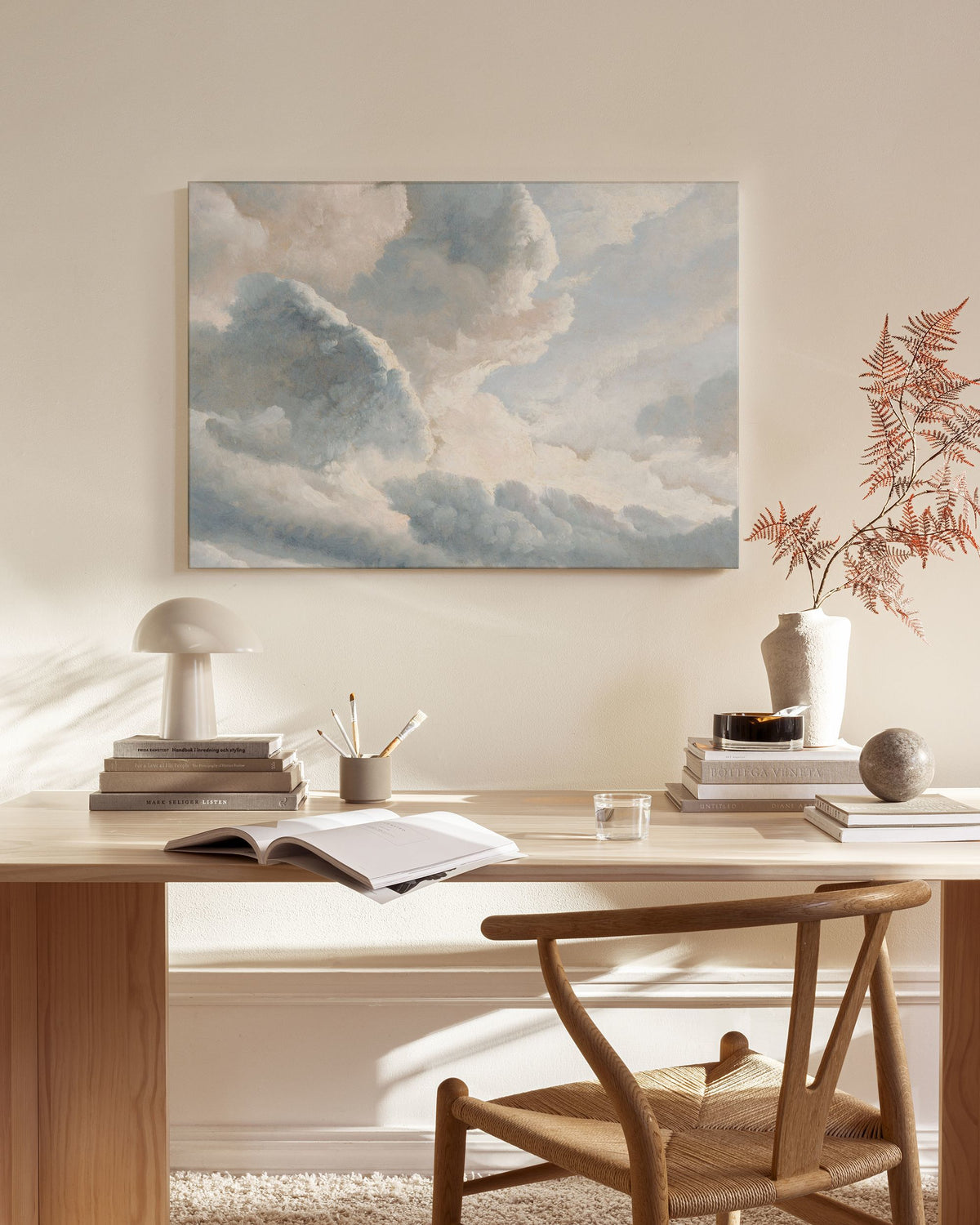 Simon Denis - Study of Clouds with a Sunset near Rome Canvas print