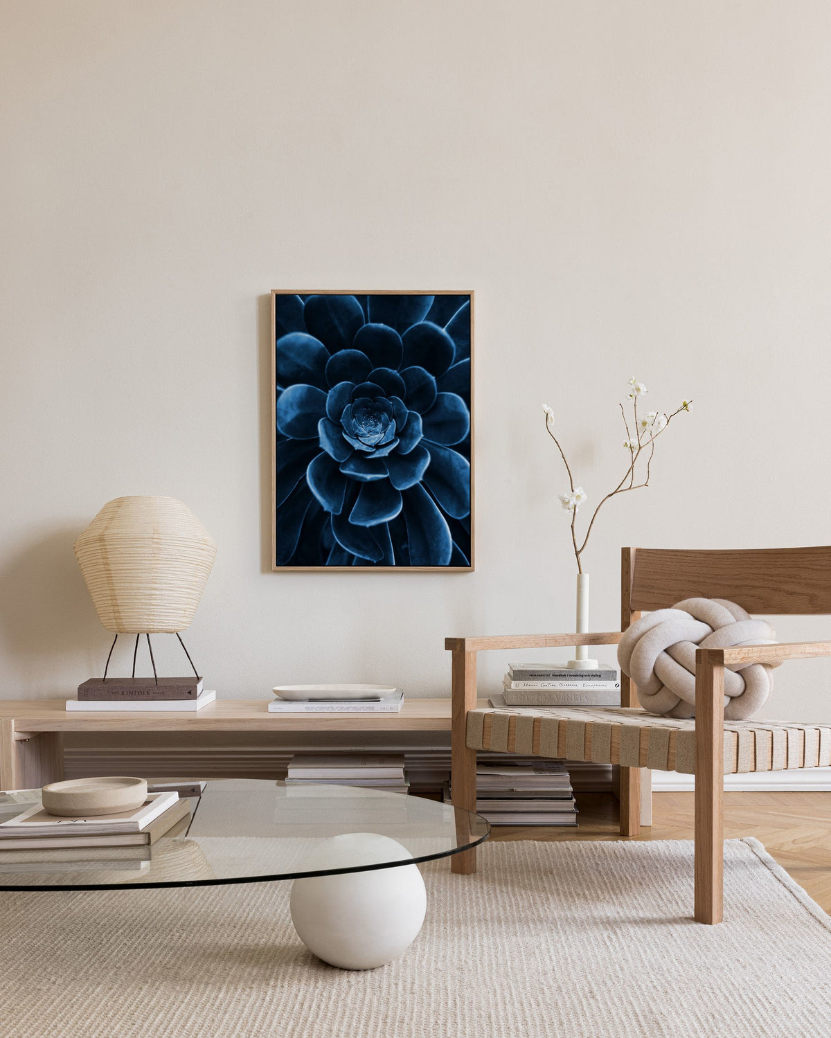 Blue Succulent Canvas print