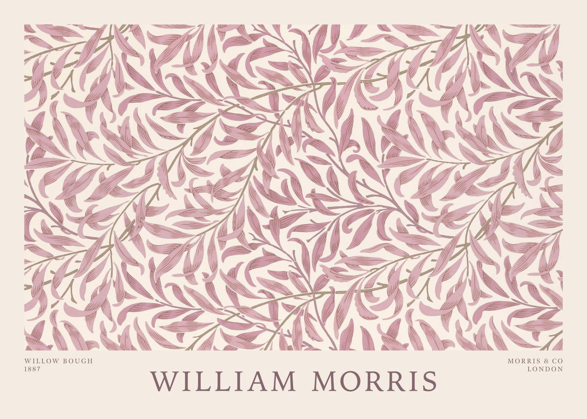 William Morris - Willow Bough Pink Landscape Print
