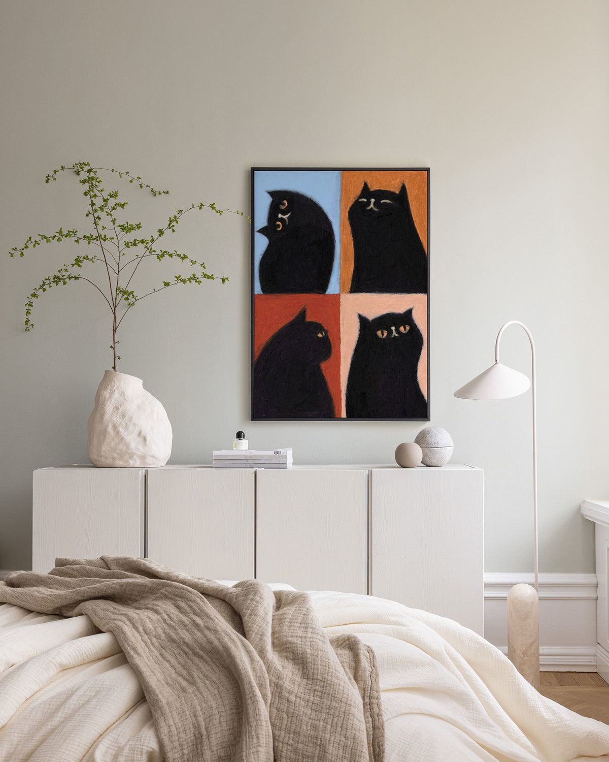 Black Cat Quadrant Canvas print