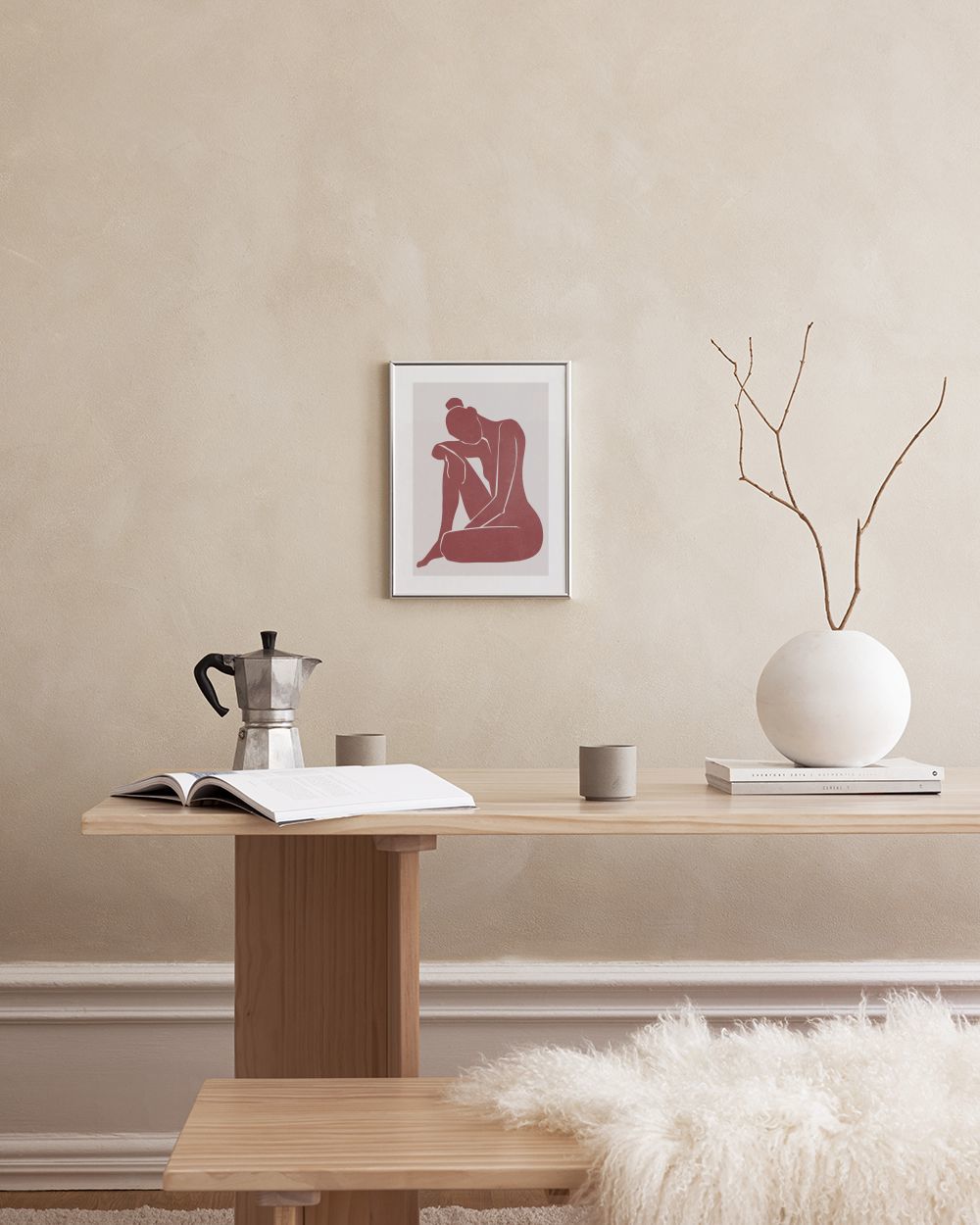 Burnt Sienna Figure Print