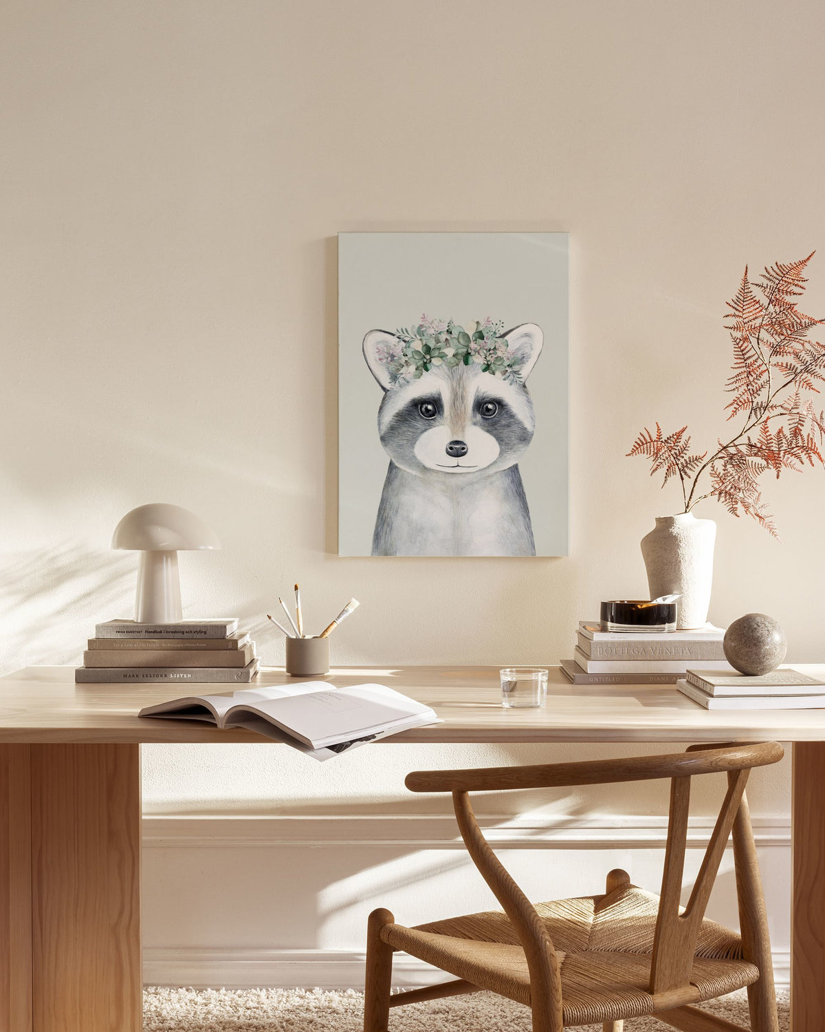 Flower Raccoon Canvas print