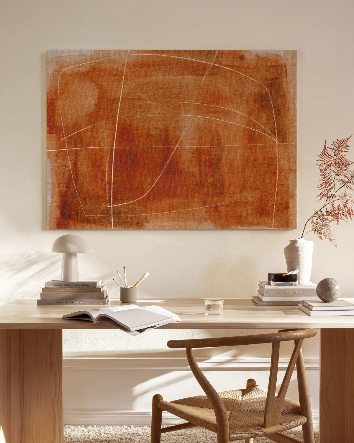 Terracotta Lines Canvas print