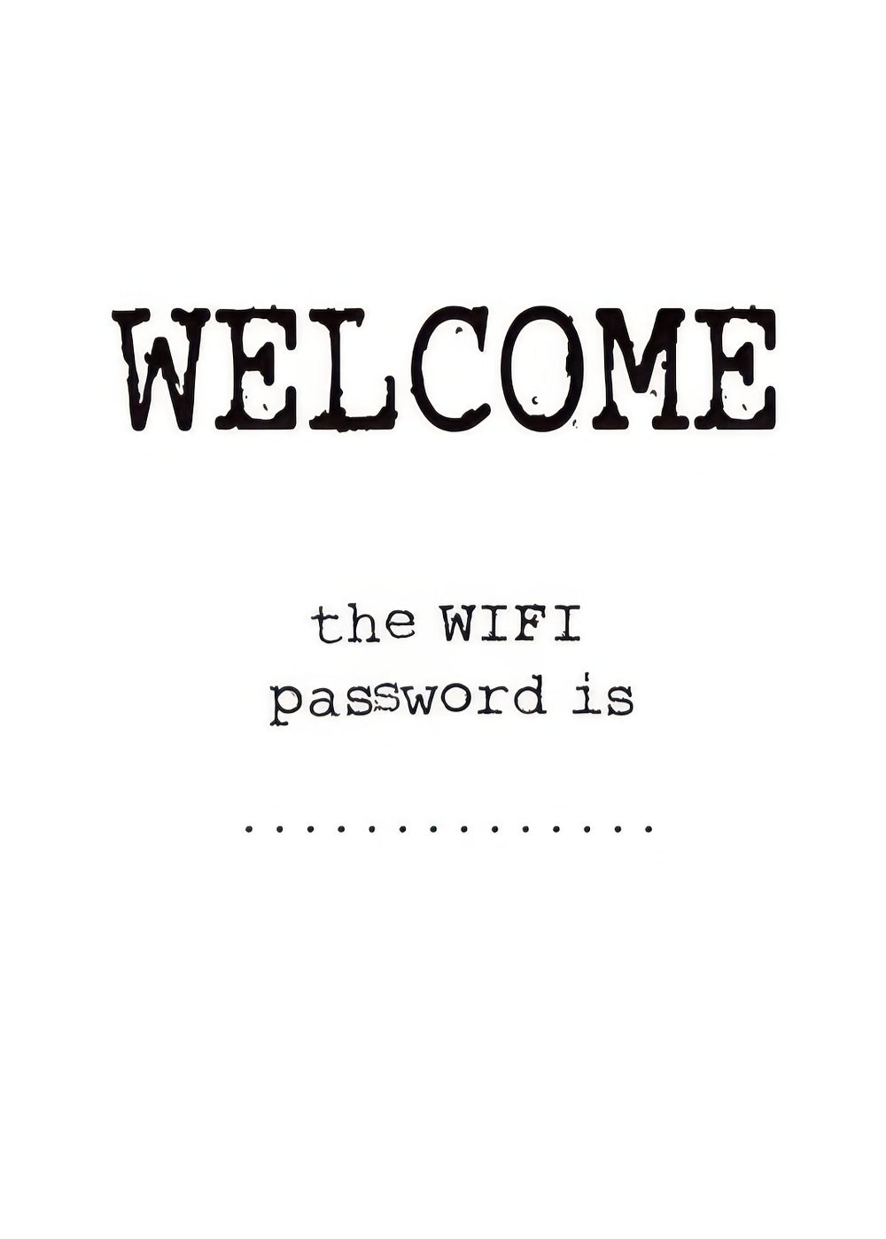 Wifi Password, Prints