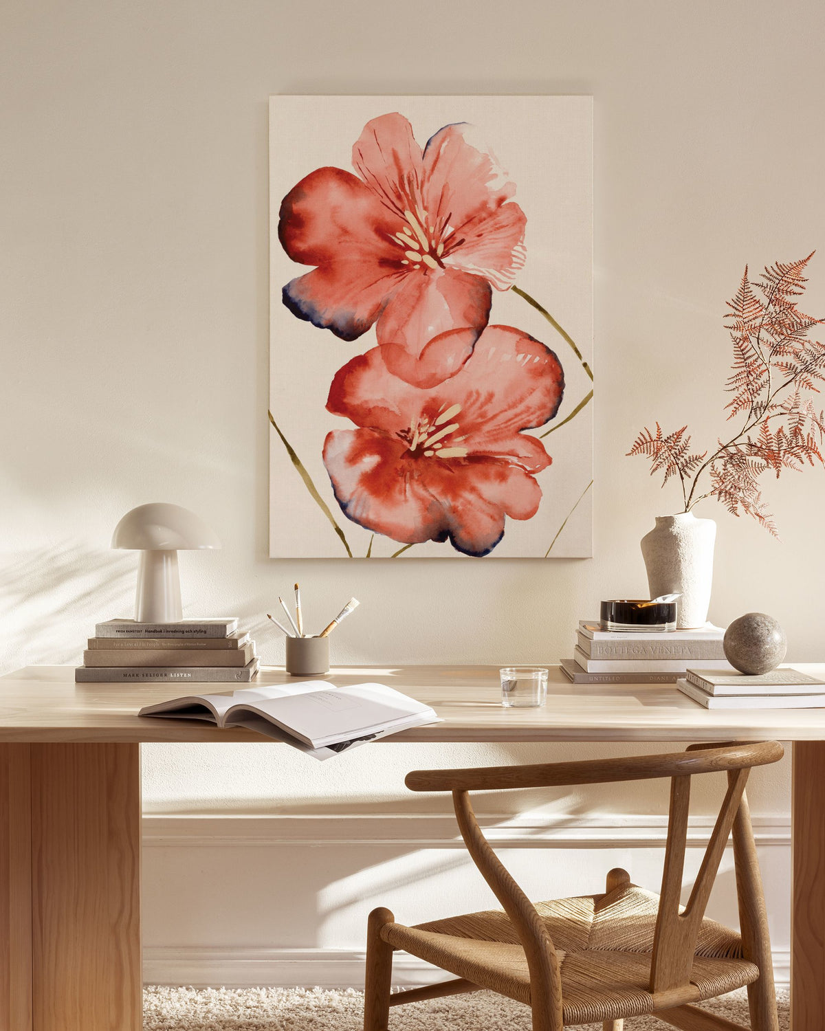 Soft Red Flowers Canvas print