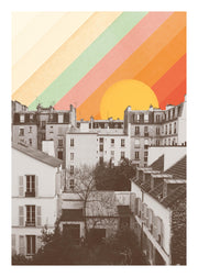 Florent Bodart - Rainbow Sky Above Paris Print