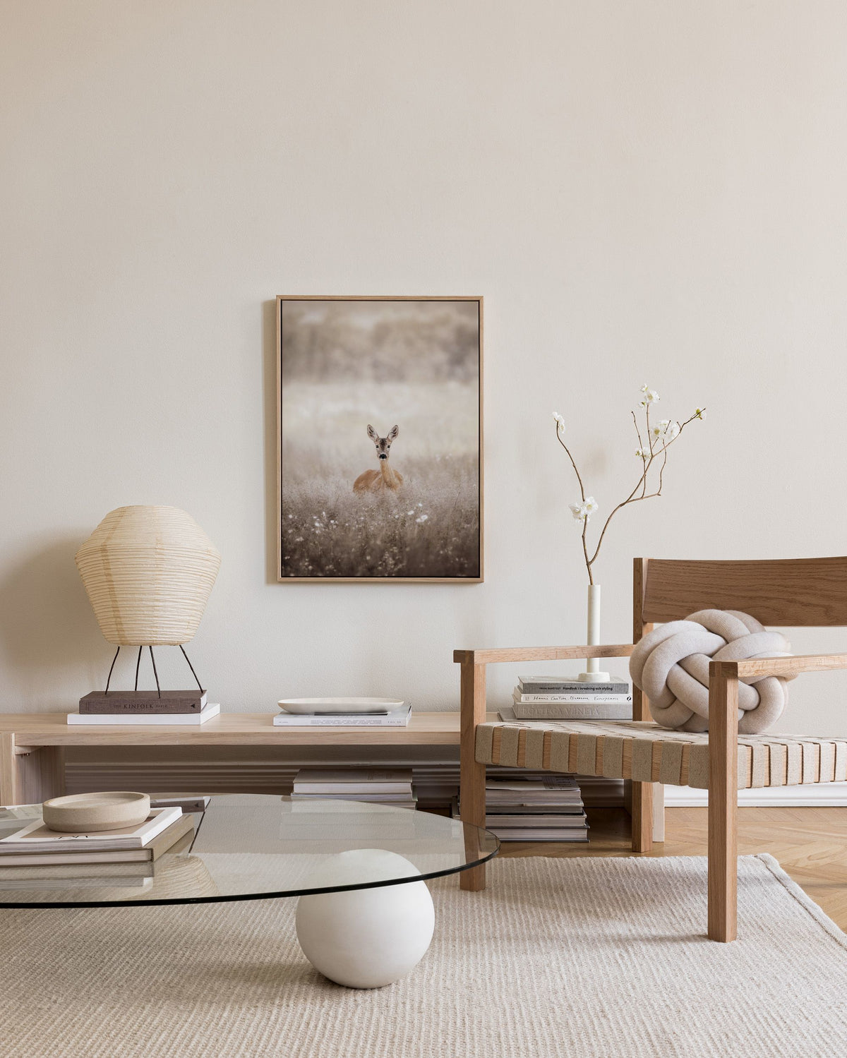 Roe Deer on a Field Canvas print