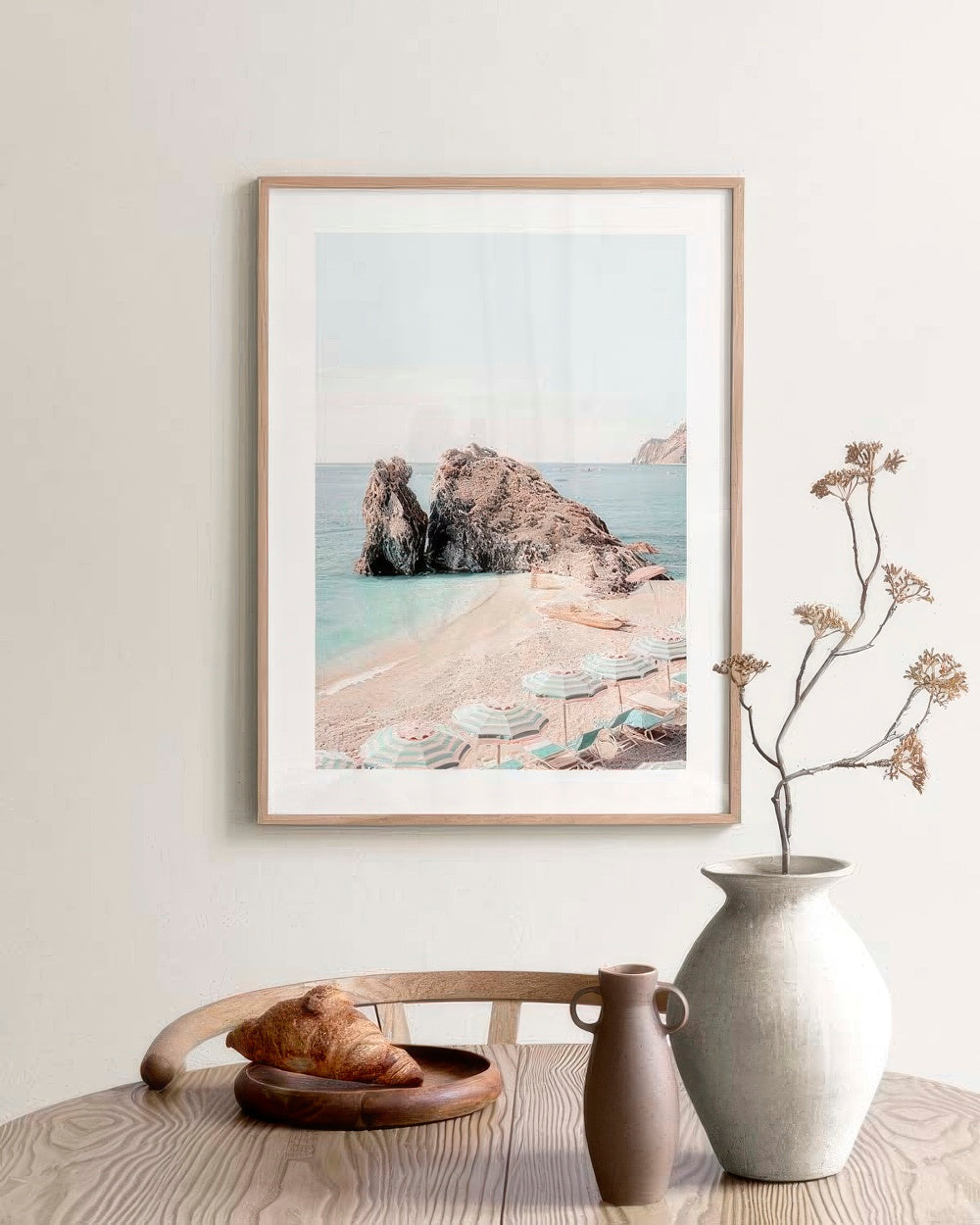 Umbrellas on Beach Print