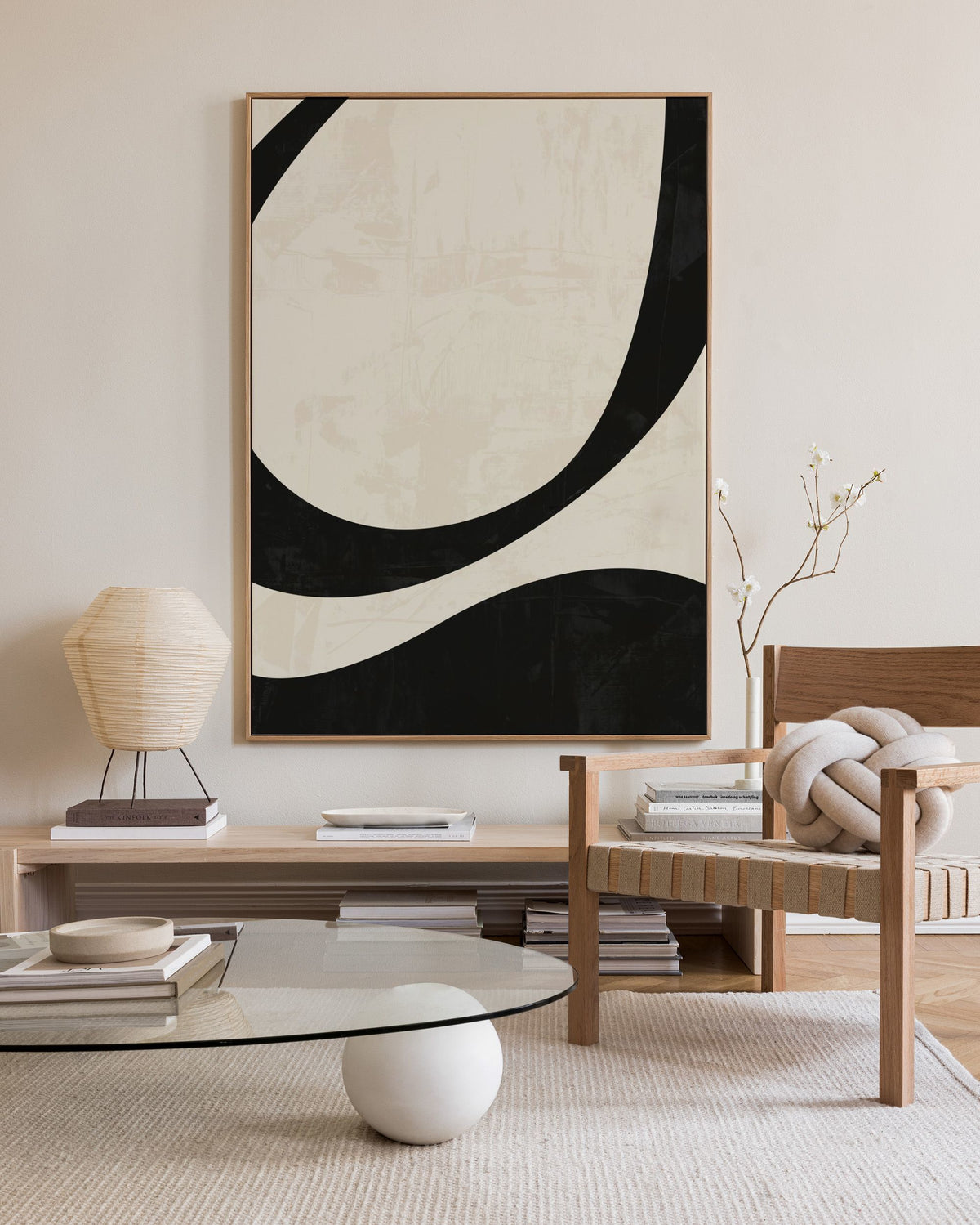 Black and Beige Centerpiece No2 Canvas print