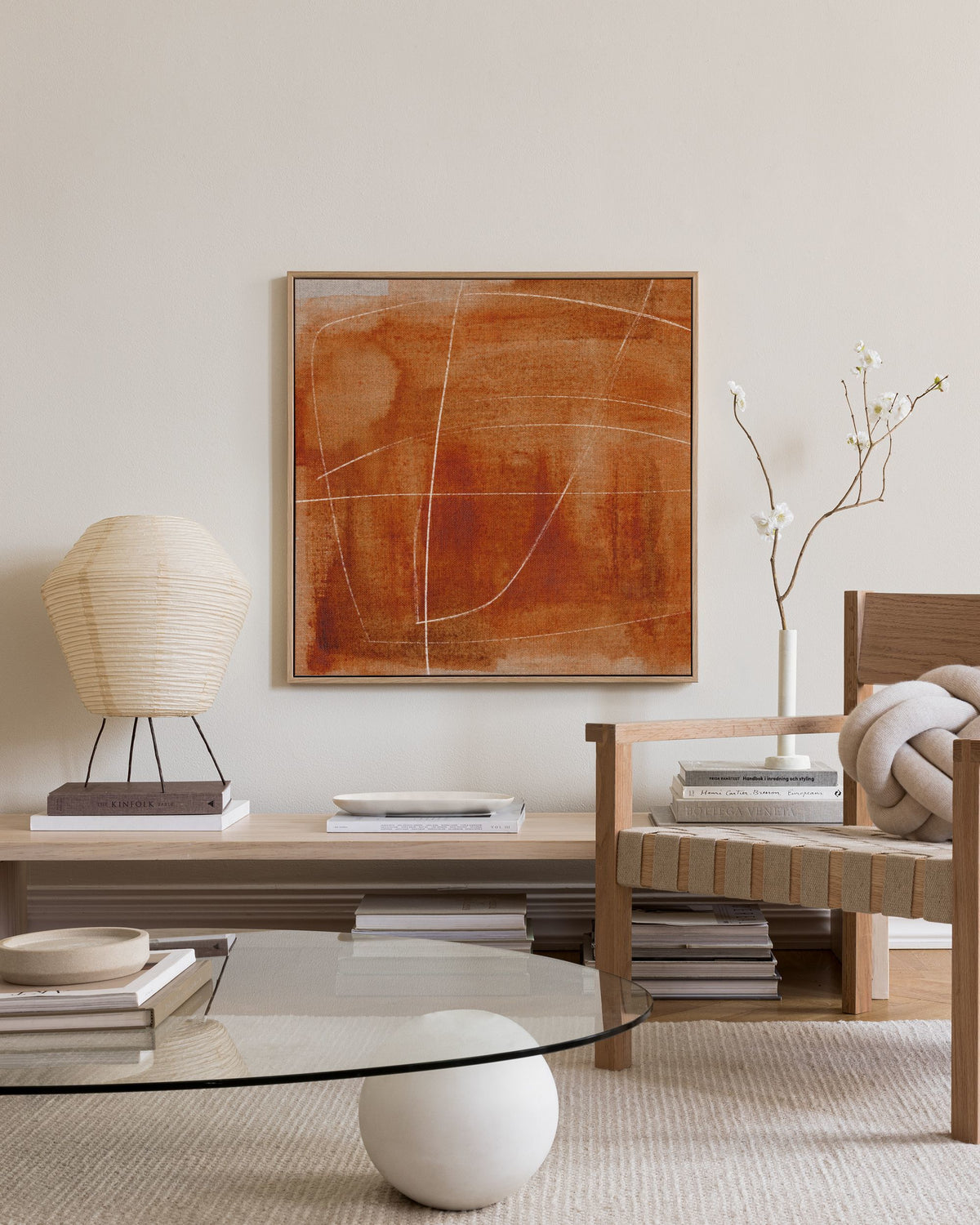 Terracotta Lines Canvas print