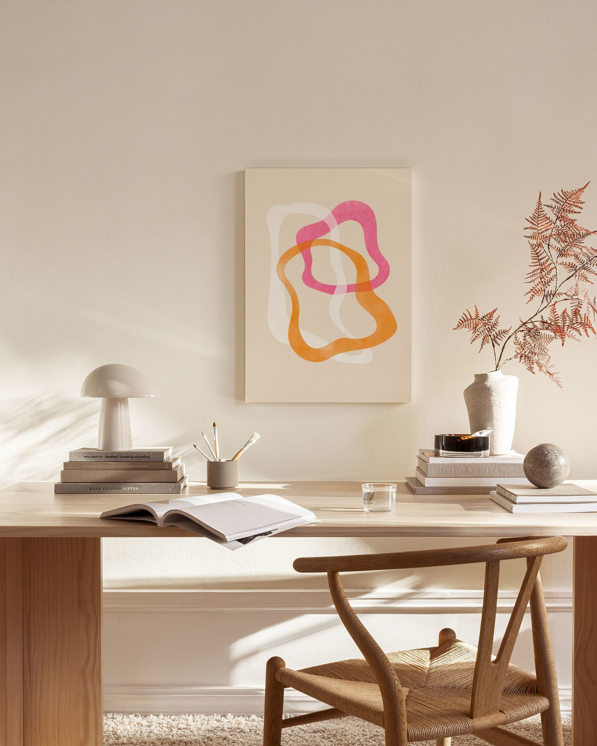 Abstract Pink Shapes No2 Canvas print