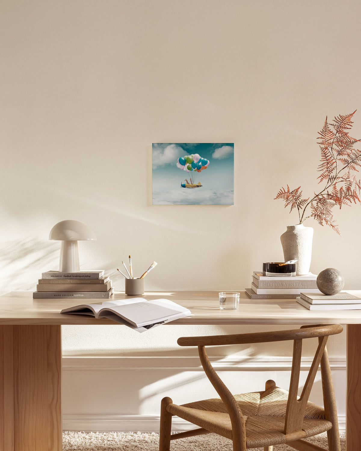 Airplane With Balloons Canvas print