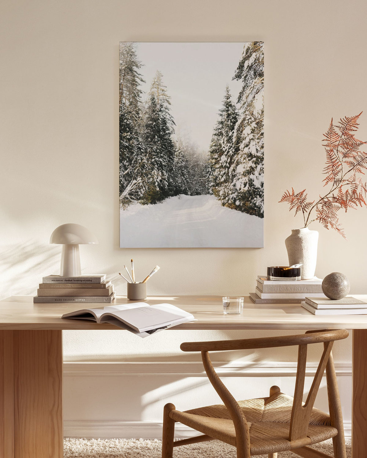 Coniferous Tree Road Canvas print