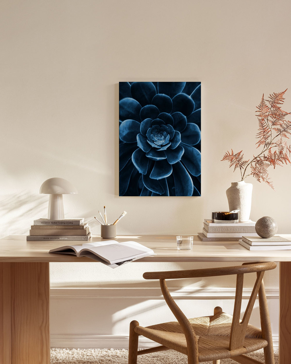 Blue Succulent Canvas print