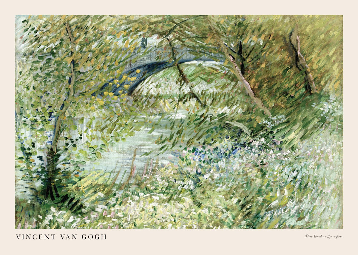 Van Gogh - River Bank in Springtime Landscape Print