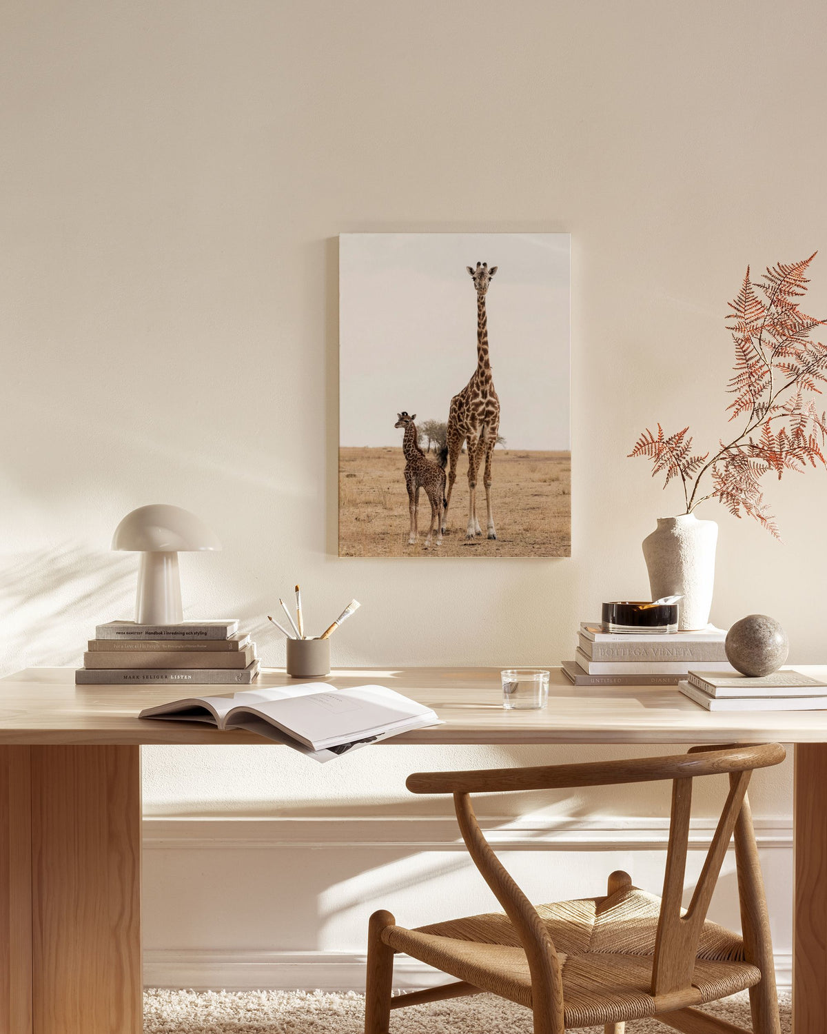 Mother and Baby Giraffe Canvas print