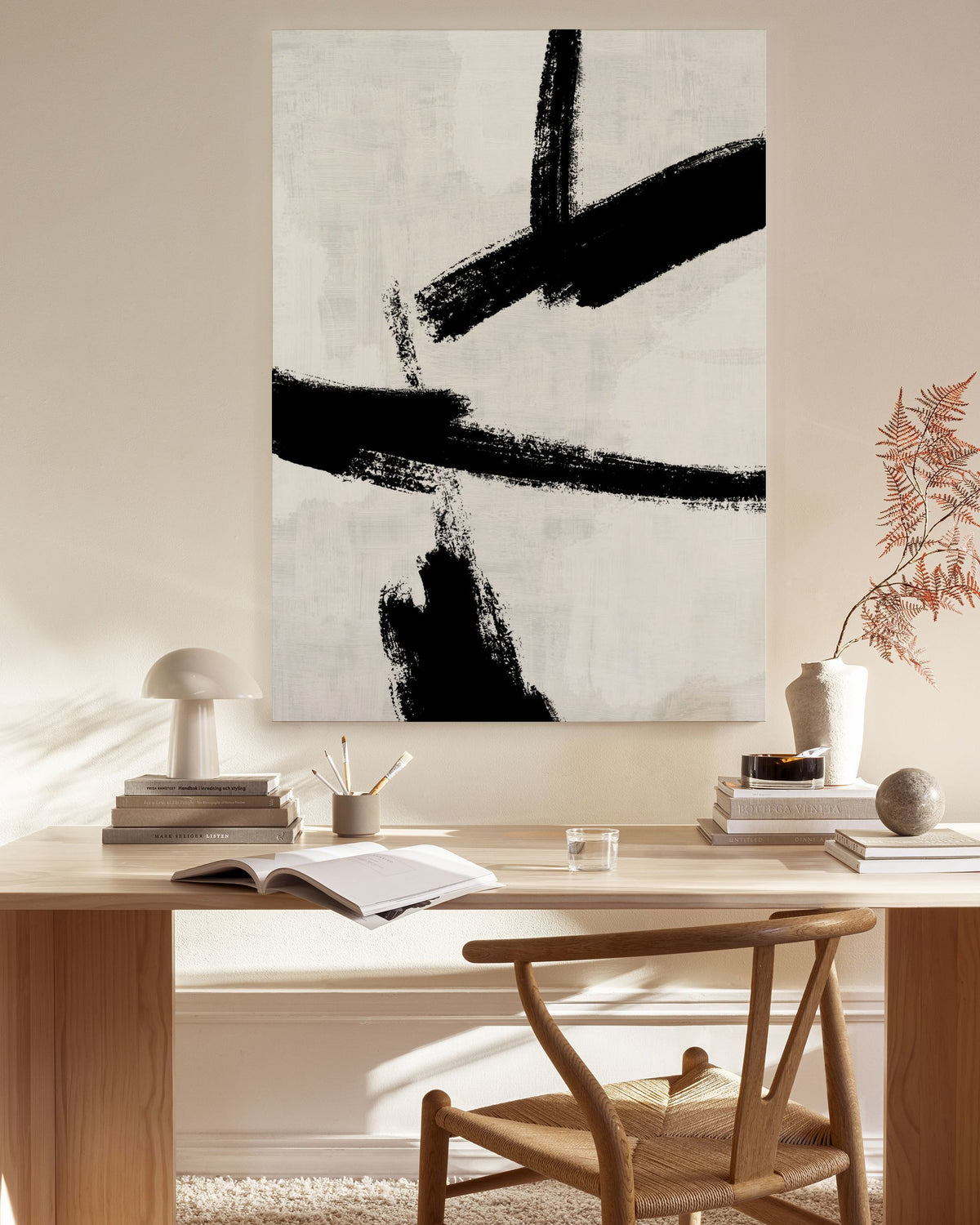 Black Brush Strokes No2 Canvas print