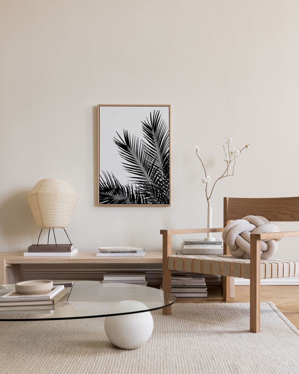 Black Palm Tree One Canvas print