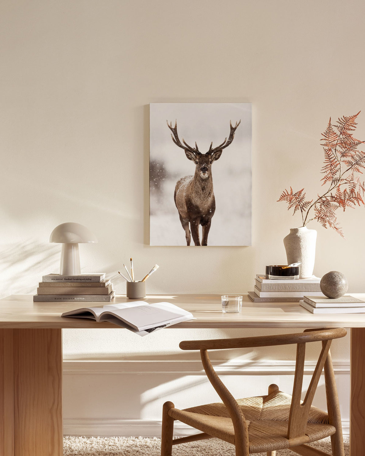 Deer Winter Landscape Canvas print