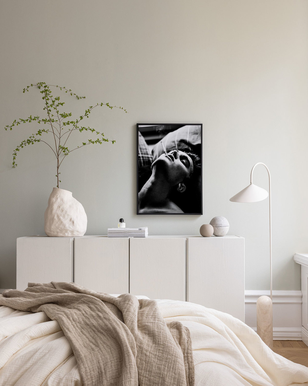 Smoking In Bed Canvas print