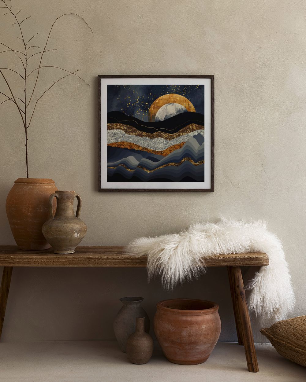 SpaceFrog Designs - Metallic Mountains Print