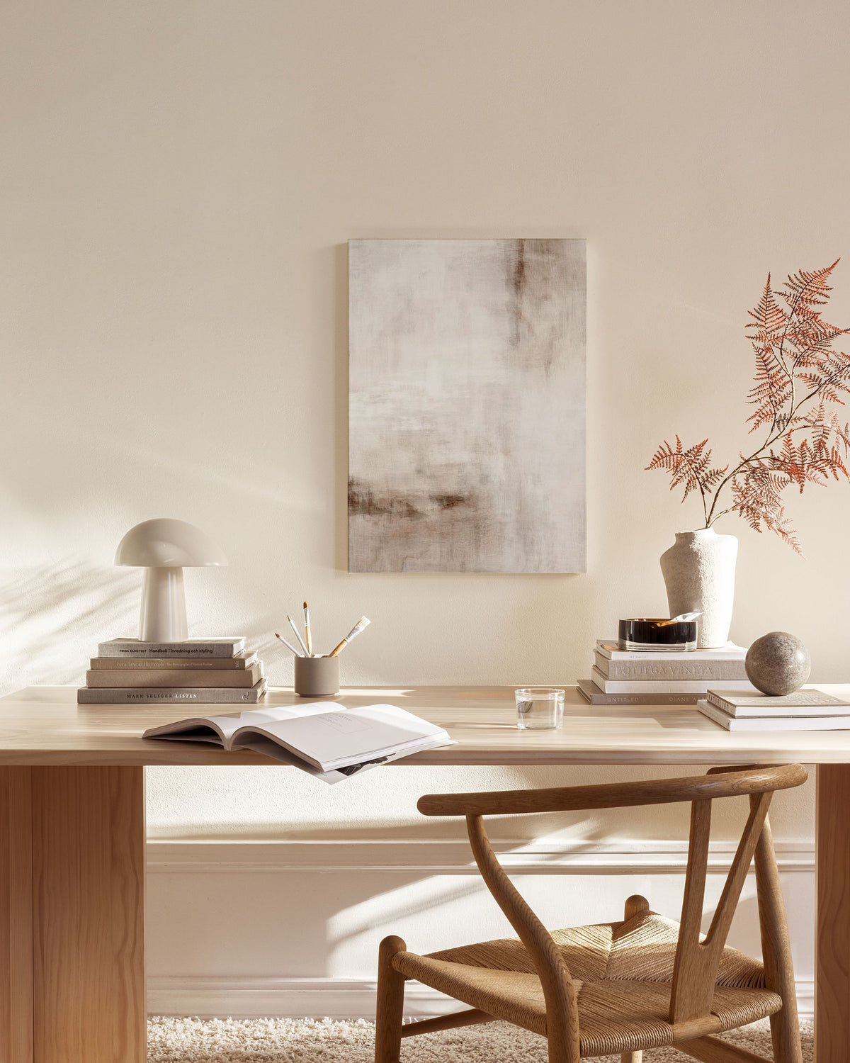 Beige Abstract Painting No2 Canvas print