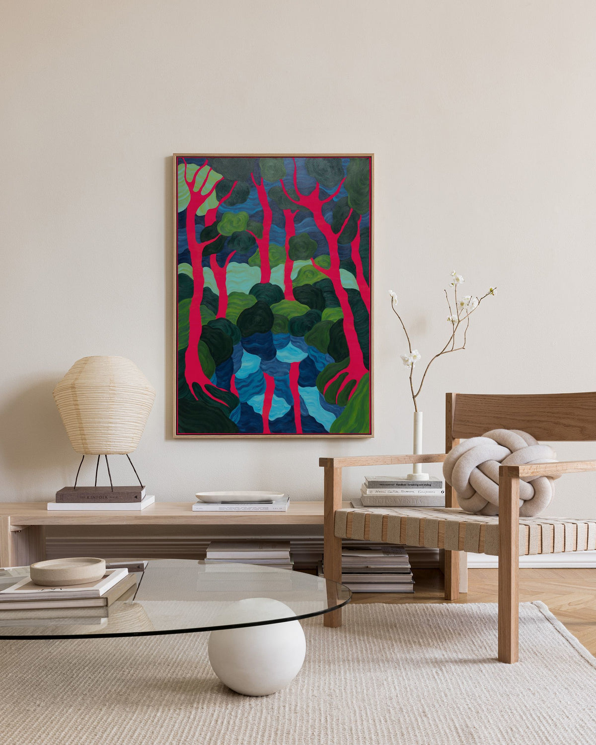 Fluorescent Wood Canvas print