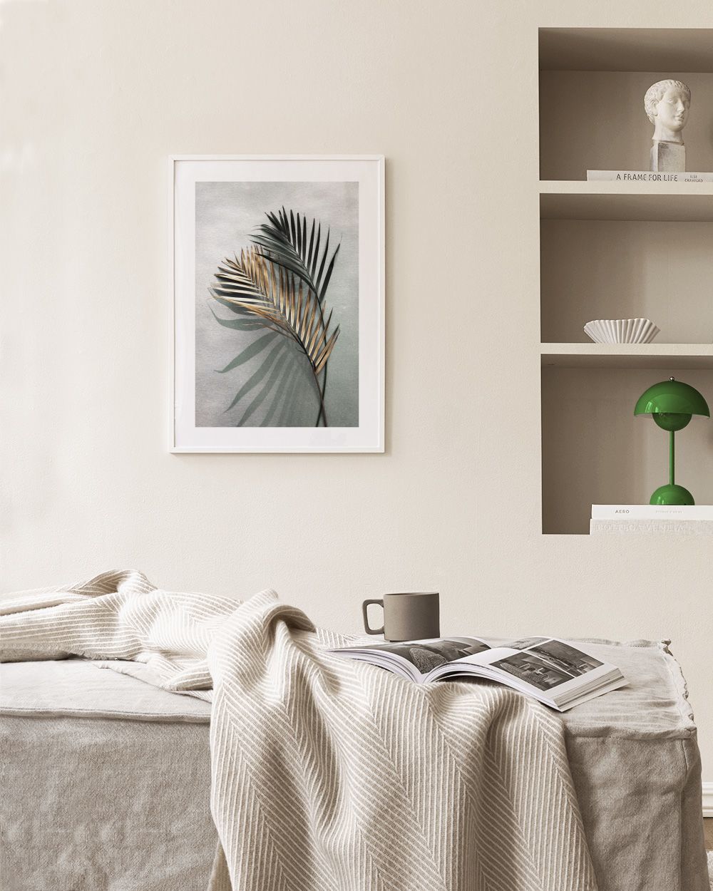 Gold and Green Shadow Print