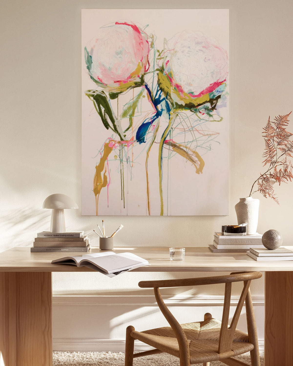 Leigh Viner - Artsy Peonies No1 Canvas print