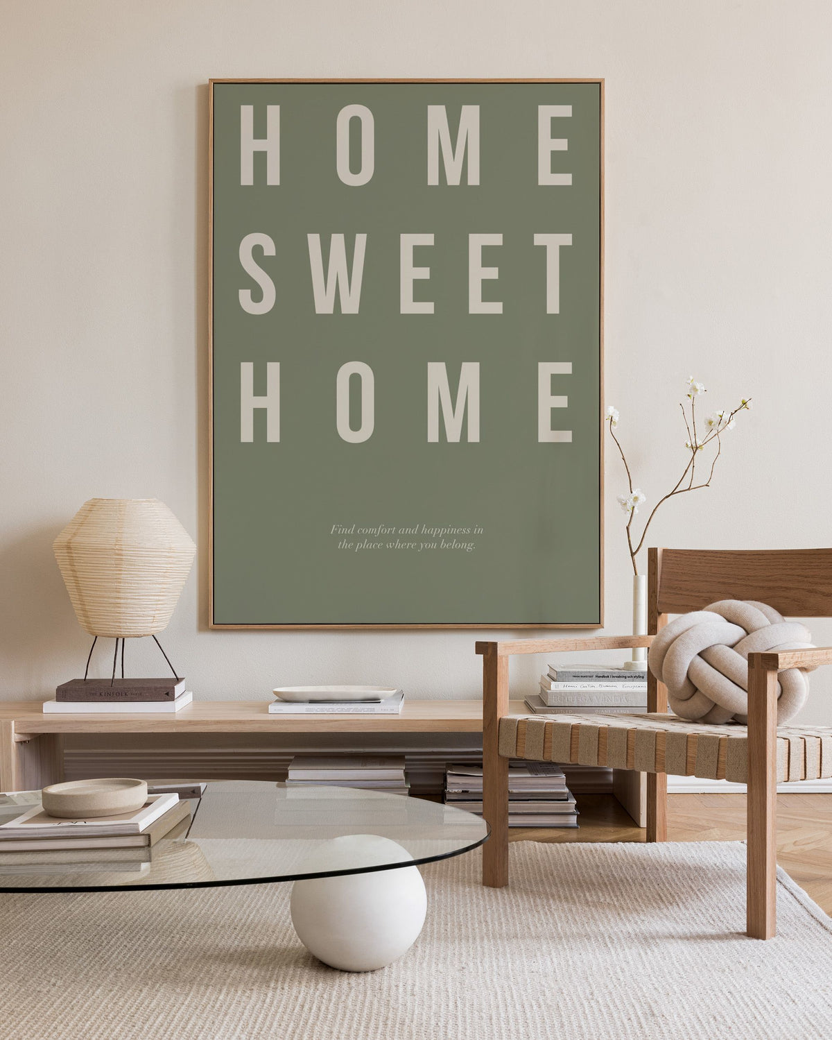 Home Sweet Home in Green Canvas print