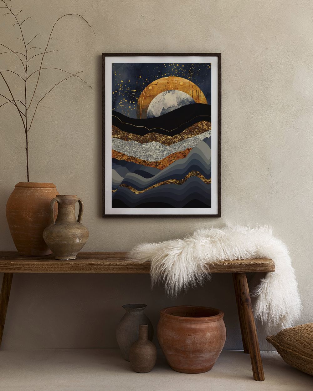 SpaceFrog Designs - Metallic Mountains Print