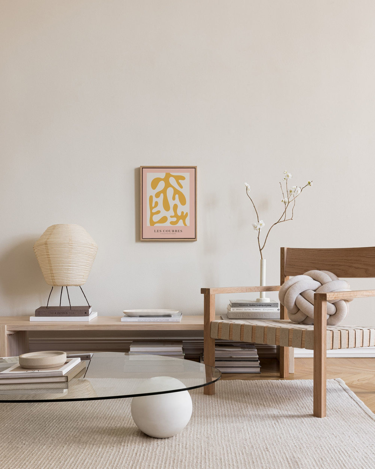 Les Courbes Jaune Canvas print