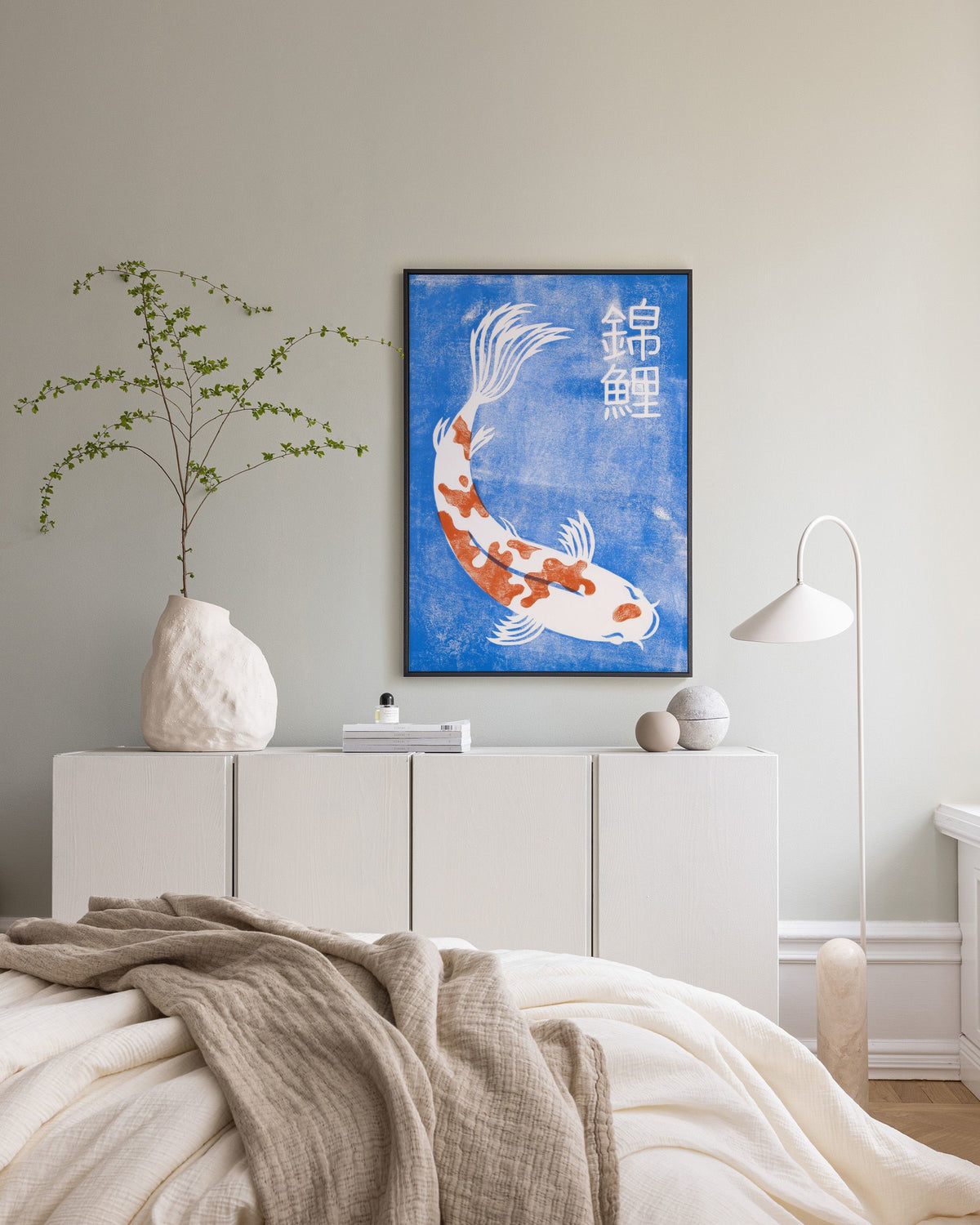 Linocut Koi Canvas print