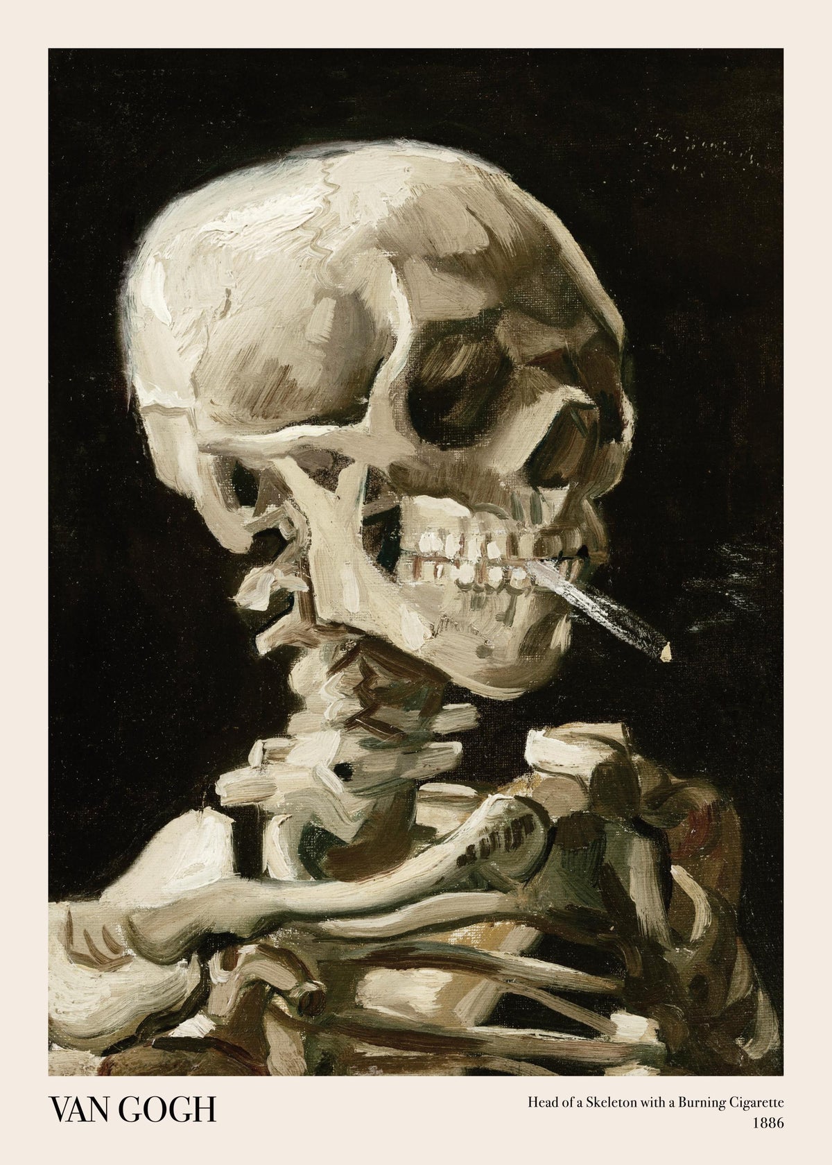 Van Gogh - Head of a Skeleton With a Burning Cigarette Print