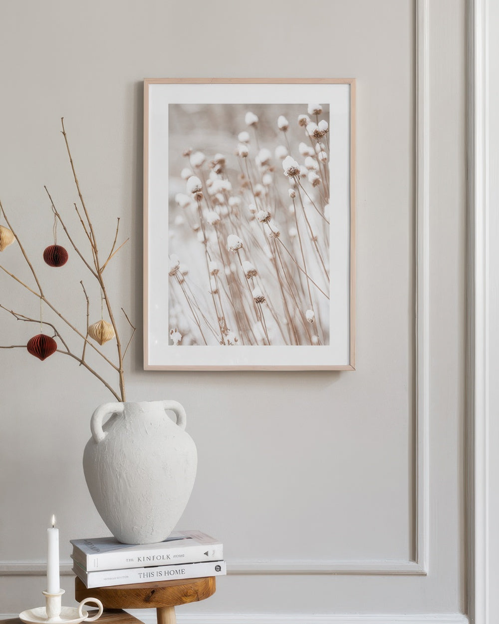Snow Covered Flowers Print