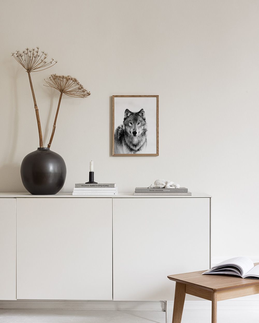 Wolf B&W Print