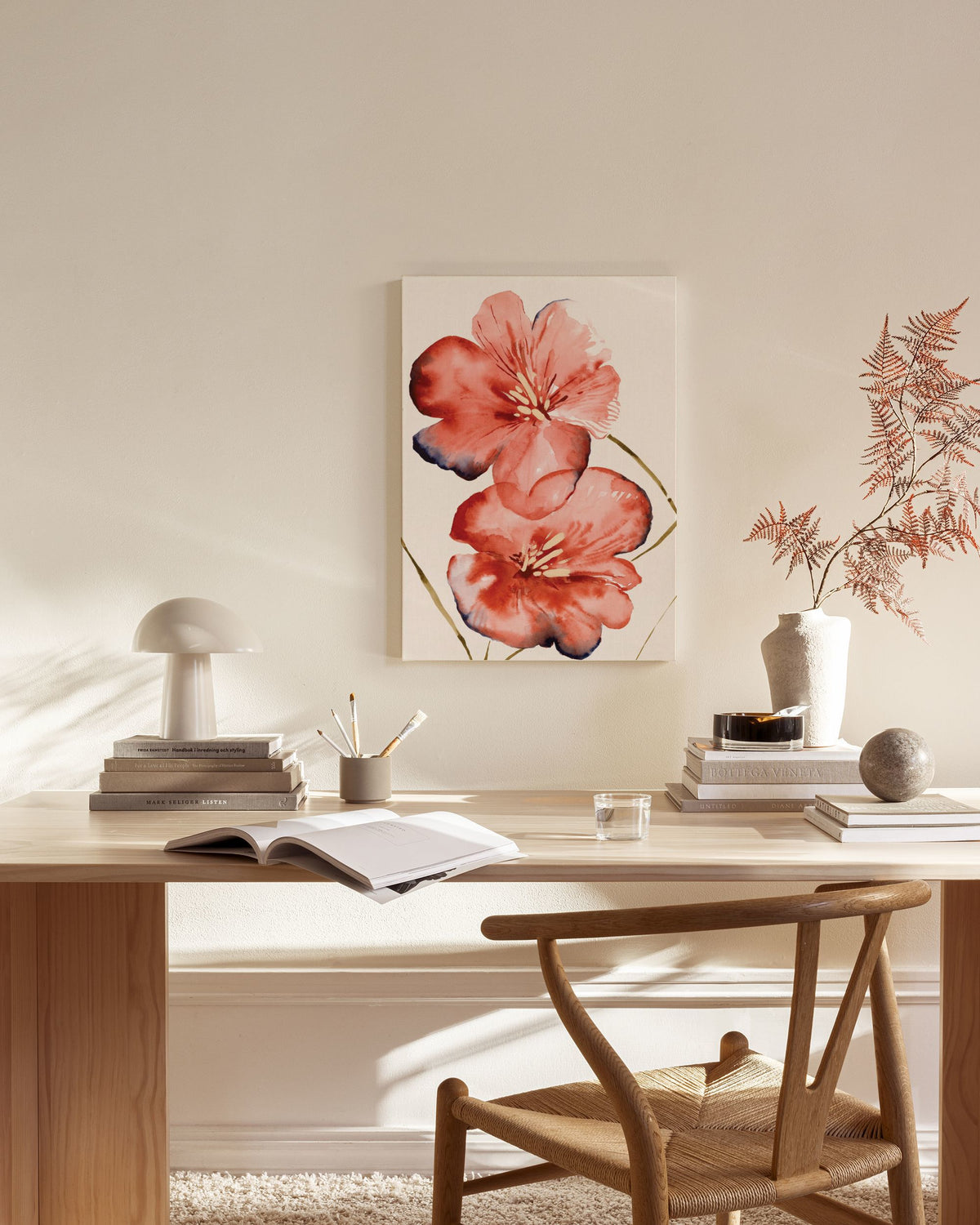 Soft Red Flowers Canvas print