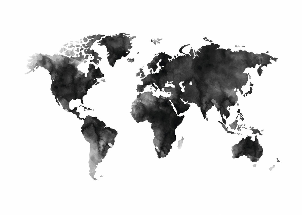World Map Watercolor, Print