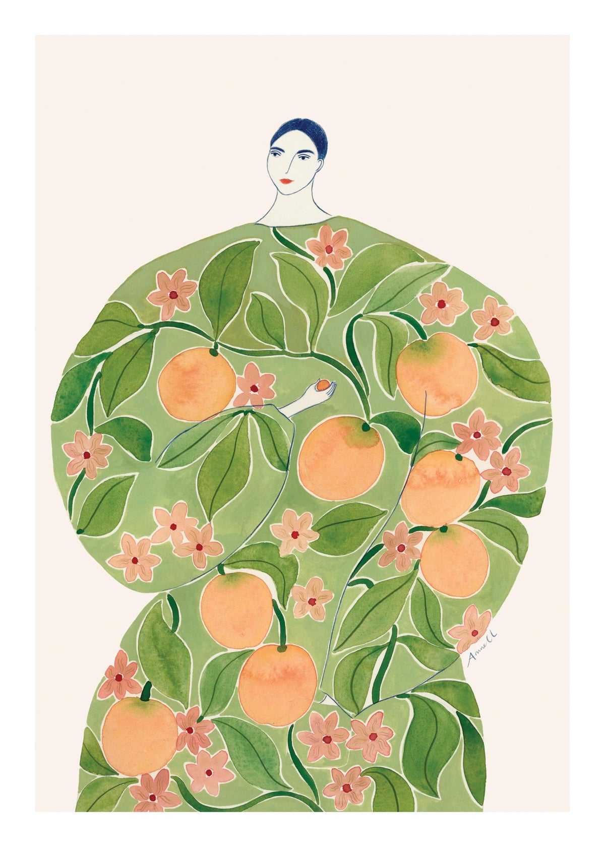 La Poire - Apricot Coat Print