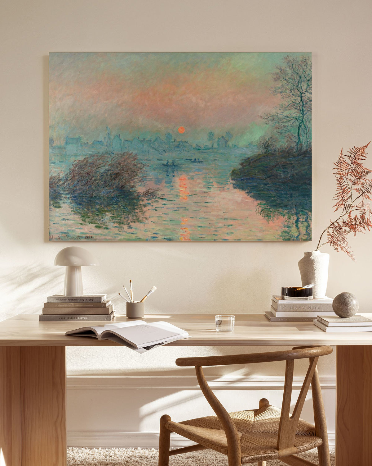 Monet - Sunset on the Seine at Lavacourt Canvas print