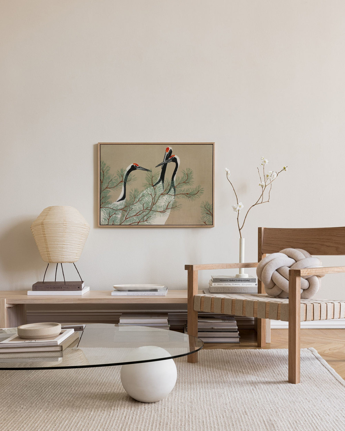 Kamisaka Sekka - Cranes from Momoyogusa Canvas print