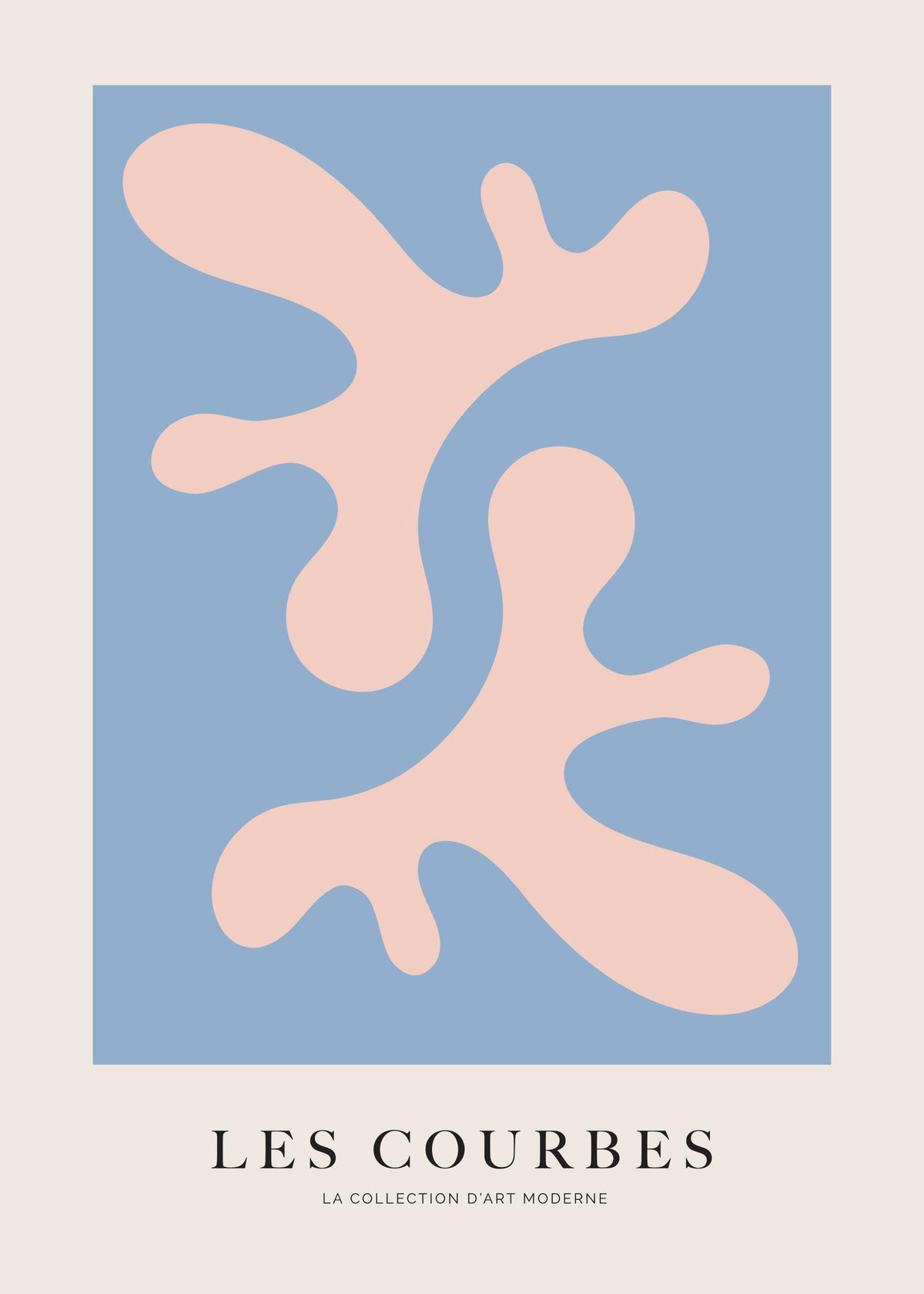 Les Courbes Bleu Print