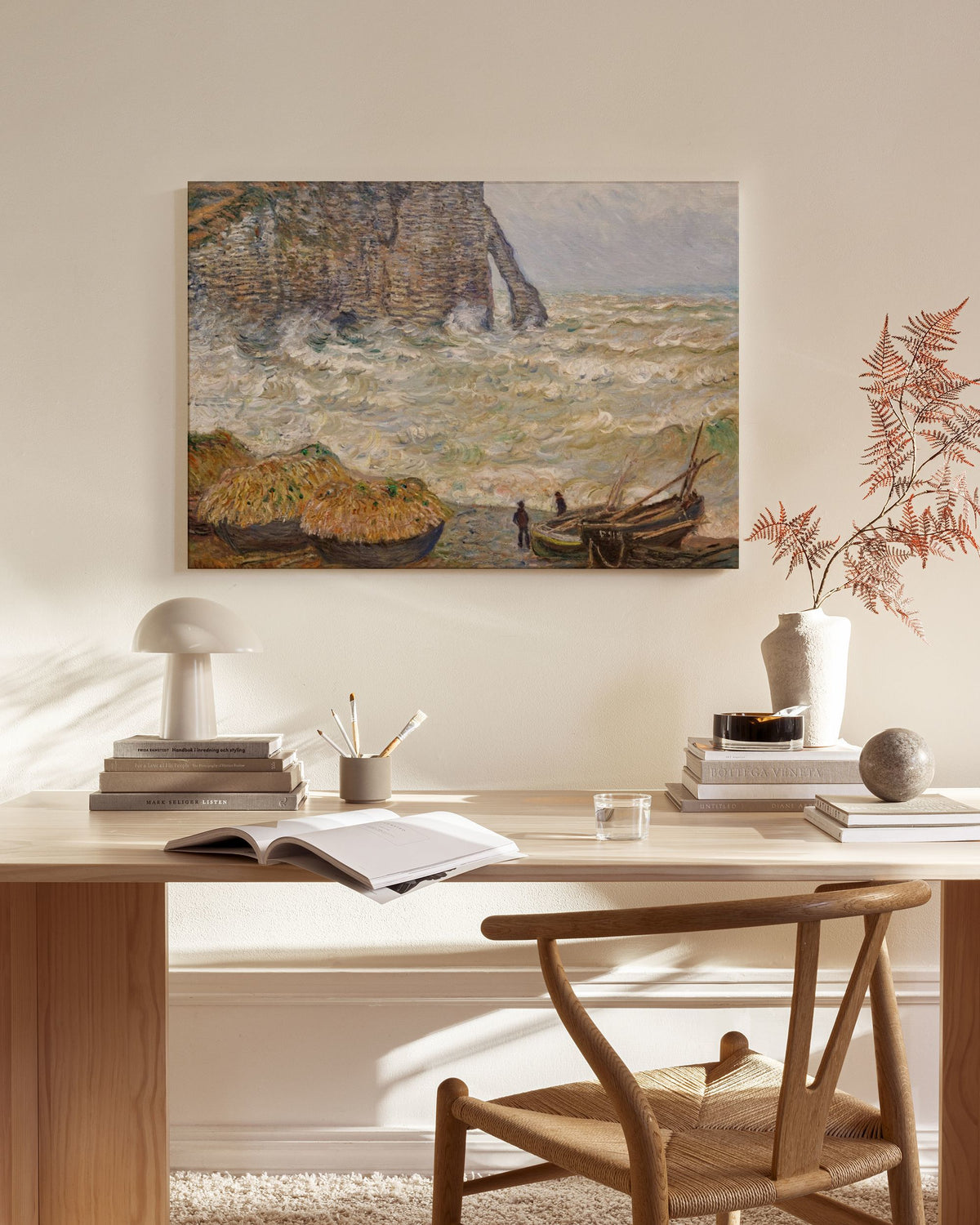 Monet - Stormy Sea in Étretat Canvas