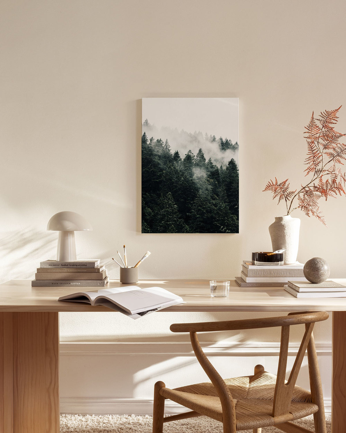 Pine Tree In The Fog Canvas print