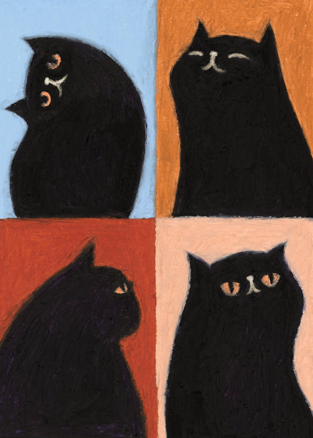 Black Cat Quadrant Print