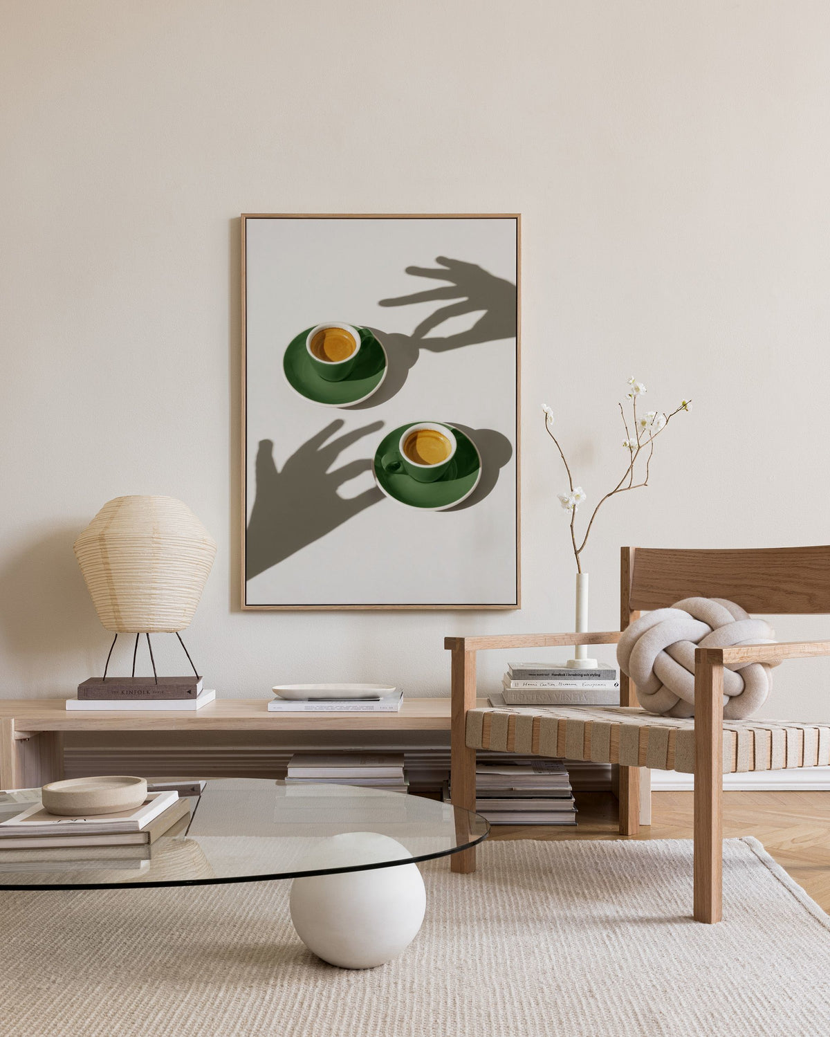 Green Coffee Cups Canvas print