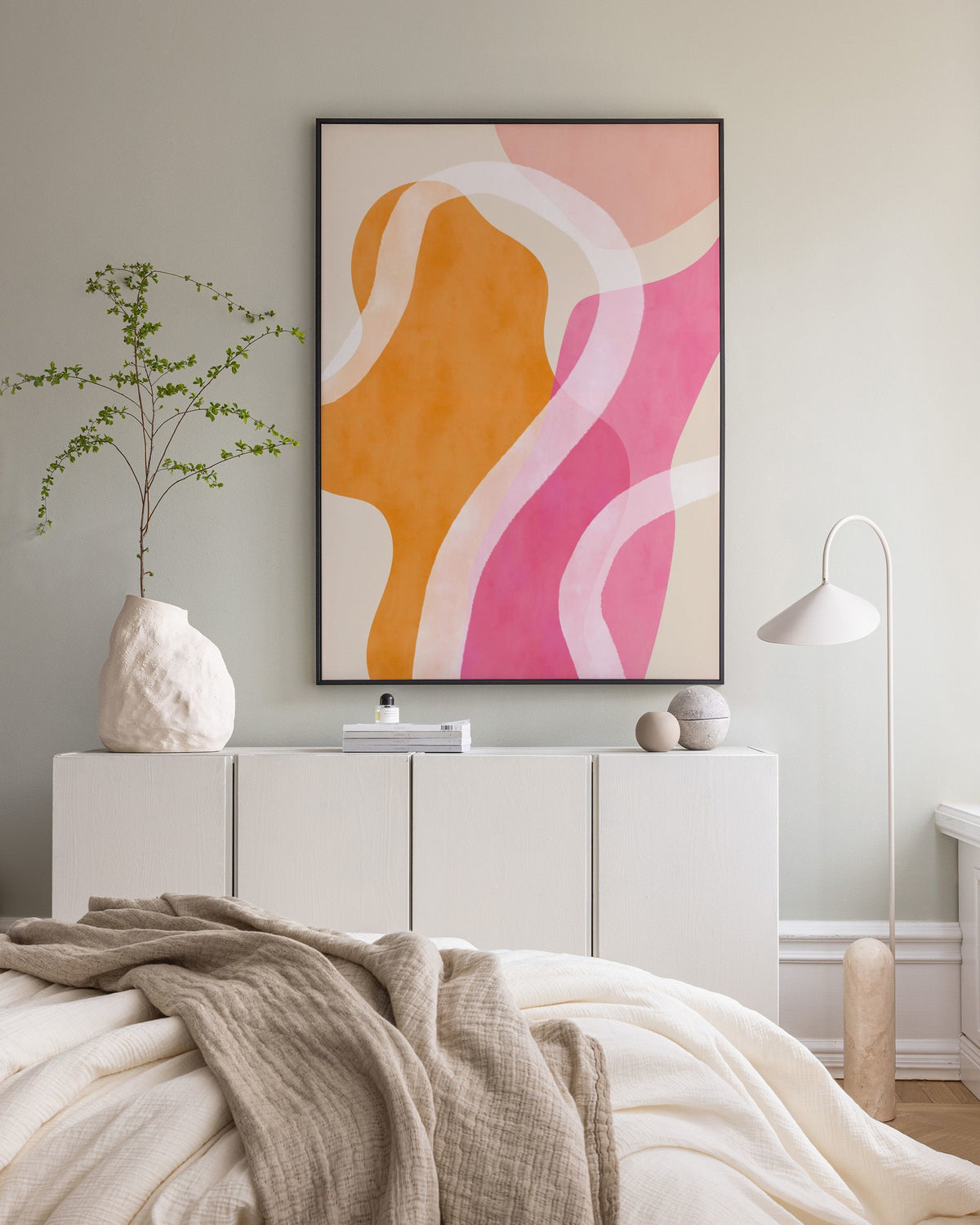 Abstract Pink Shapes No1 Canvas print