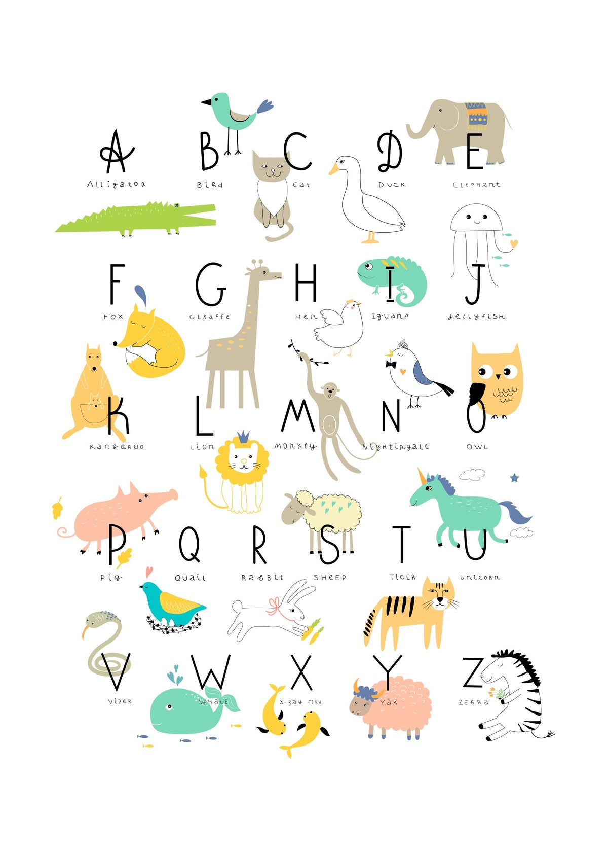 Animal Alphabet Print
